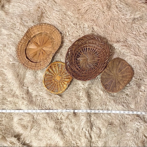Vintage Other - Boho Wicker Wall Hanging Baskets